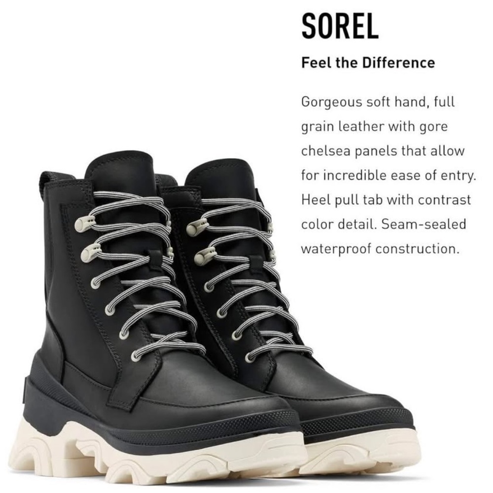 SOREL Women's Brex Boots Lace — Waterproof Leather Rain Boot size 9